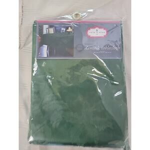 12070 Trim A Home Green Damask Tablecloth Oblong 60x120 New in Package